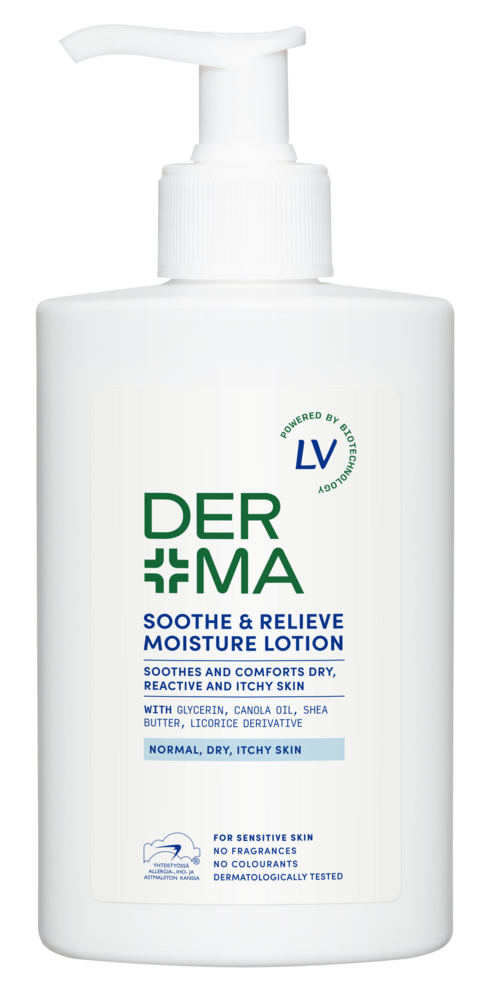 Tuotekuva: Derma by LV Soothe & Relieve Moisture Lotion -vartalovoide 300ml 