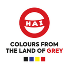 Hai Colours from the land of Grey logo valkoisella taustalla