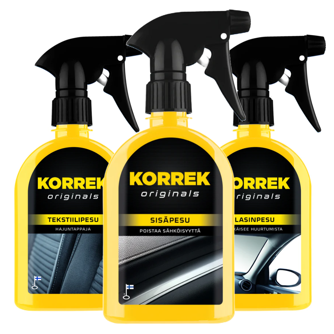 Korrek Bundle: Korrek Originals sisäpesu, tekstiilipesu ja lasinpesu